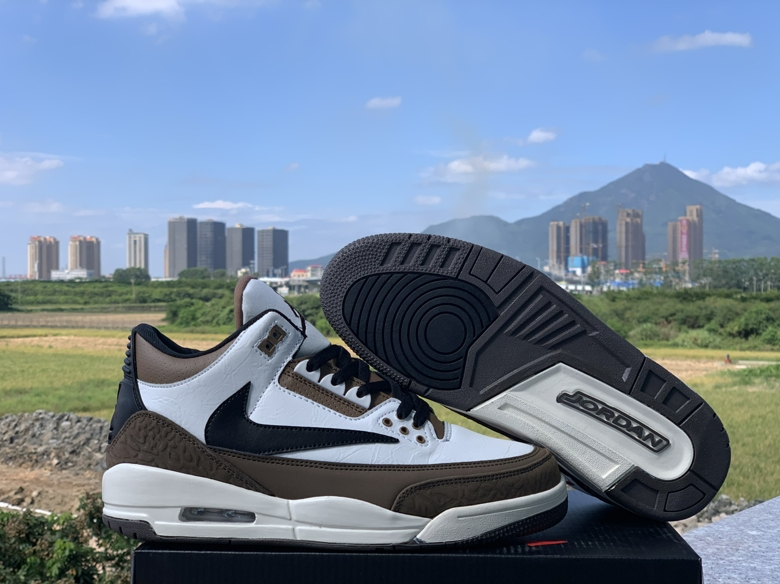 2019 Air Jordan 3 Retro Reversed Swoosh Brown Black Shoes